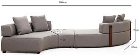 Pirkti Kampinė sofa Hanah Home Gondol-5, pilka, universalus, 380 x 105 x 70 cm - Photo 7