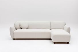 Kampinė sofa Hanah Home Eddy, balta, 162 x 273 x 86 cm