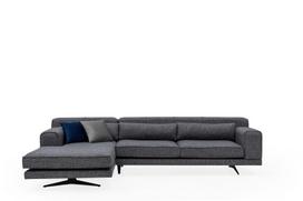Kampinė sofa Hanah Home Jivago, pilka, kairinė, 198 x 308 x 78 cm