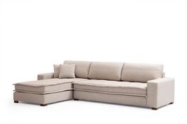 Kampinė sofa Hanah Home Lena, smėlio, dešininė, 190 x 323 x 85 cm