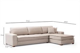 minkstas kampas rudas - Kampinė sofa Hanah Home Lena, smėlio, kairinė, 190 x 323 x 85 cm - 4 nuotrauka