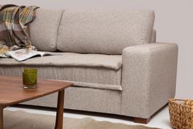 minkstas kampas rudas - Kampinė sofa Hanah Home Lena, smėlio, kairinė, 190 x 323 x 85 cm - 7 nuotrauka