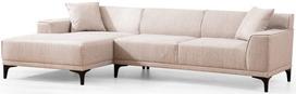 Kampinė sofa Hanah Home Petra, balta, kairinė, 145 x 250 x 69 cm