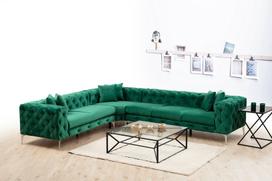 Pirkti Kampinė sofa Hanah Home Como, žalia, dešininė, 270 x 310 x 70 cm - Photo 3