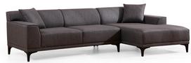 Kampinė sofa Hanah Home Petra, antracito, dešininė, 145 x 250 x 69 cm