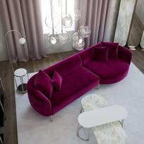 Pirkti Kampinė sofa Hanah Home Macaroon, purpurinė (magenta), 106 x 273 x 70 cm - Photo 5