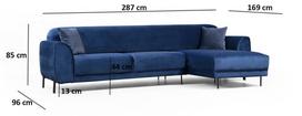 melyna sofa lova - Kampinė sofa Hanah Home Image 560ARE1141, tamsiai mėlyna, dešininė, 169 x 287 x 85 cm - 7 nuotrauka