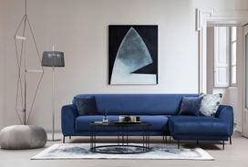 melyna sofa lova - Kampinė sofa Hanah Home Image 560ARE1141, tamsiai mėlyna, dešininė, 169 x 287 x 85 cm - 9 nuotrauka