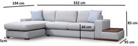 Pirkti Kampinė sofa Hanah Home Loop 14, pilka/šviesiai pilka, kairinė, 332 x 194 x 85 cm - Photo 7