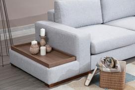 Pirkti Kampinė sofa Hanah Home Loop 4, pilka/šviesiai pilka, dešininė, 308 x 246 x 85 cm - Photo 7