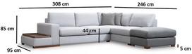 Pirkti Kampinė sofa Hanah Home Loop 4, pilka/šviesiai pilka, dešininė, 308 x 246 x 85 cm - Photo 10