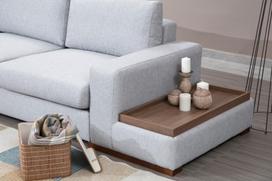 Pirkti Kampinė sofa Hanah Home Loop 3, pilka/šviesiai pilka, kairinė, 308 x 246 x 85 cm - Photo 7