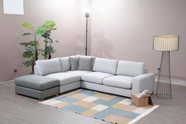 kampines sofos - Kampinė sofa Hanah Home Loop 1, pilka/šviesiai pilka, kairinė, 266 x 95 x 85 cm - 5 nuotrauka