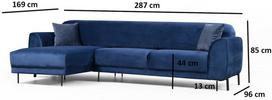 melyna sofa lova - Kampinė sofa Hanah Home Image Chl-3R, tamsiai mėlyna, kairinė, 287 x 169 x 85 cm - 9 nuotrauka