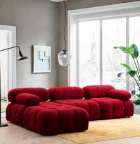 sofa senukai - Kampinė sofa Hanah Home Bubble L1-O1-1R -PUF, raudona, universalus, 190 x 288 x 75 cm - 2 nuotrauka