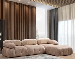 Pirkti Kampinė sofa Hanah Home Bubble L1-O1-1R -PUF, kreminė, universalus, 190 x 288 x 75 cm - Photo 3