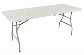 sulankstomas stalas 180x74 - Sulankstomas stalas, 180x74 cm, baltas - 6 nuotrauka