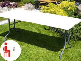 sulankstomas stalas 180x74 - Sulankstomas stalas, 180x74 cm, baltas - 7 nuotrauka