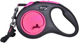 pavadelis flexi m - FLEXI New Neon M Tape 5 m pink automatinis pavadėlis - 1 nuotrauka