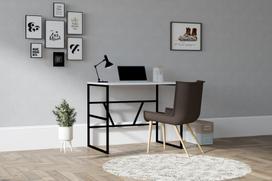 baltas stalas darbui - Kalune Design Studijų stalas Monea - Baltas - 4 nuotrauka