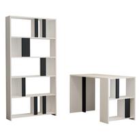stalas knyga - Kalune Design Studijų stalas ir knygų lentynos Lima - Baltas, Anthracite - 1 nuotrauka
