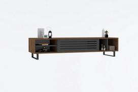 graikiniai riesutai - Kalune Design Televizoriaus staliukas Ištrinti - graikinis riešutas, antracitas - 2 nuotrauka