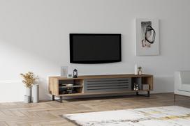 graikiniai riesutai - Kalune Design Televizoriaus staliukas Ištrinti - graikinis riešutas, antracitas - 3 nuotrauka