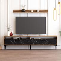 graikiniai riesutai - Kalune Design TV vienetas Stambulas - riešutmedžio, juodas marmuras - 2 nuotrauka