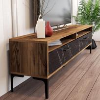 graikiniai riesutai - Kalune Design TV vienetas Stambulas - riešutmedžio, juodas marmuras - 5 nuotrauka