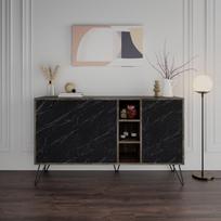 tv komoda - Kalune Design Konsolė Clara - tamsiai ruda, lagina - 2 nuotrauka