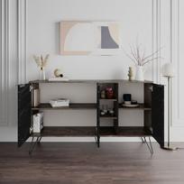 tv komoda - Kalune Design Konsolė Clara - tamsiai ruda, lagina - 3 nuotrauka
