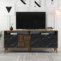 komoda riesutas - Kalune Design Konsolė Milanas - riešutas, juodas marmuras - 6 nuotrauka