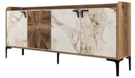 Kalune Design Konsolė Venedik - riešutmedžio, balto marmuro
