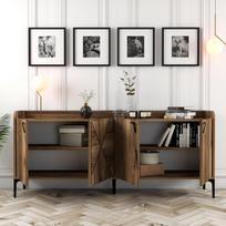 tv komoda 180 - Kalune Design Konsolė Venedik - Walnut. - 4 nuotrauka