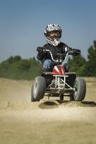 elektrinis keturratis - Razor Dirt Quad, juoda/raudona - 5 nuotrauka