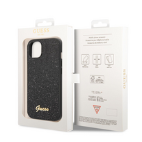 iphone 15 plus case guess - Guess "PC/ TPU Glitter Flakes Metal Logo Case iPhone 14 Plus" Black - 8 nuotrauka