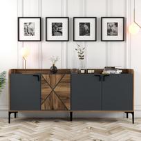 konsolis staliukas - Kalune Design Konsolė Venedik - Walnut, antracitas - 2 nuotrauka