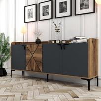 konsolis staliukas - Kalune Design Konsolė Venedik - Walnut, antracitas - 3 nuotrauka