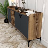 konsolis staliukas - Kalune Design Konsolė Venedik - Walnut, antracitas - 5 nuotrauka
