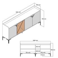 konsolis staliukas - Kalune Design Konsolė Venedik - Walnut, antracitas - 7 nuotrauka