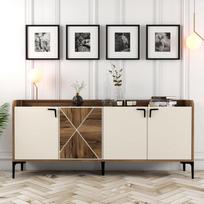 tv komoda 180 - Kalune Design Konsolė Venedik - riešutmedžio, grietinėlės - 2 nuotrauka