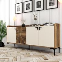 tv komoda 180 - Kalune Design Konsolė Venedik - riešutmedžio, grietinėlės - 3 nuotrauka
