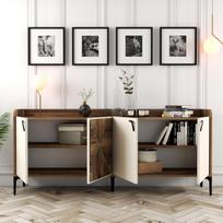 tv komoda 180 - Kalune Design Konsolė Venedik - riešutmedžio, grietinėlės - 4 nuotrauka