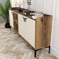 tv komoda 180 - Kalune Design Konsolė Venedik - riešutmedžio, grietinėlės - 5 nuotrauka