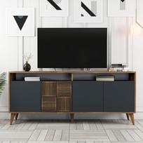 konsolis staliukas - Kalune Design Konsolė Milanas - riešutas, antracitas - 6 nuotrauka