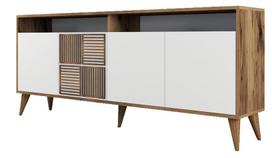 Kalune Design Konsolė Milanas - riešutmedis, balta