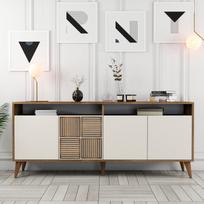 konsolis staliukas - Kalune Design Konsolė Milanas - riešutmedžio, grietinėlės - 2 nuotrauka