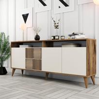 konsolis staliukas - Kalune Design Konsolė Milanas - riešutmedžio, grietinėlės - 3 nuotrauka