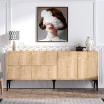 80 cm tv - Kalune Design Konsolė Laika - Sapphire ąžuolas - 2 nuotrauka