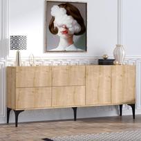80 cm tv - Kalune Design Konsolė Laika - Sapphire ąžuolas - 4 nuotrauka